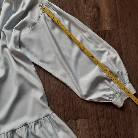 Elizabeth and James Collarless Shirt Dress Blue XL - Picture 11 of 16